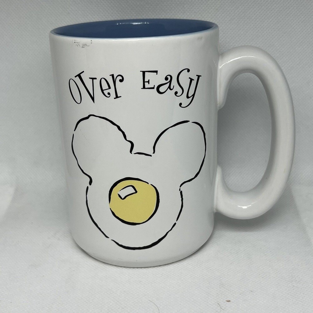 Disney OVER EASY Mickey Mouse Mug Coffee Cup Fried Eggs Breakfast 16 oz